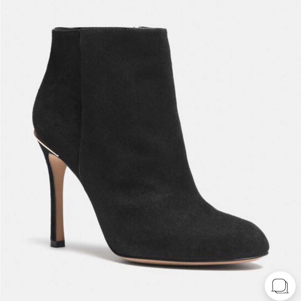 Coach Black Suede Stiletto Ankle Boots